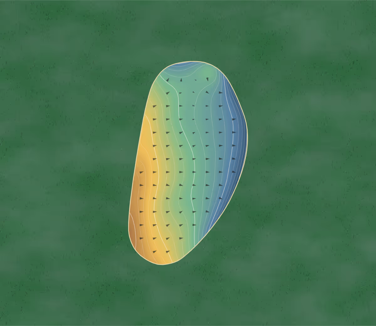 Green contour map of Mill Course in Cincinnati, Ohio — 221 elevation contours at a 3-inch interval with fall-line arrows, traced from 1-meter lidar
