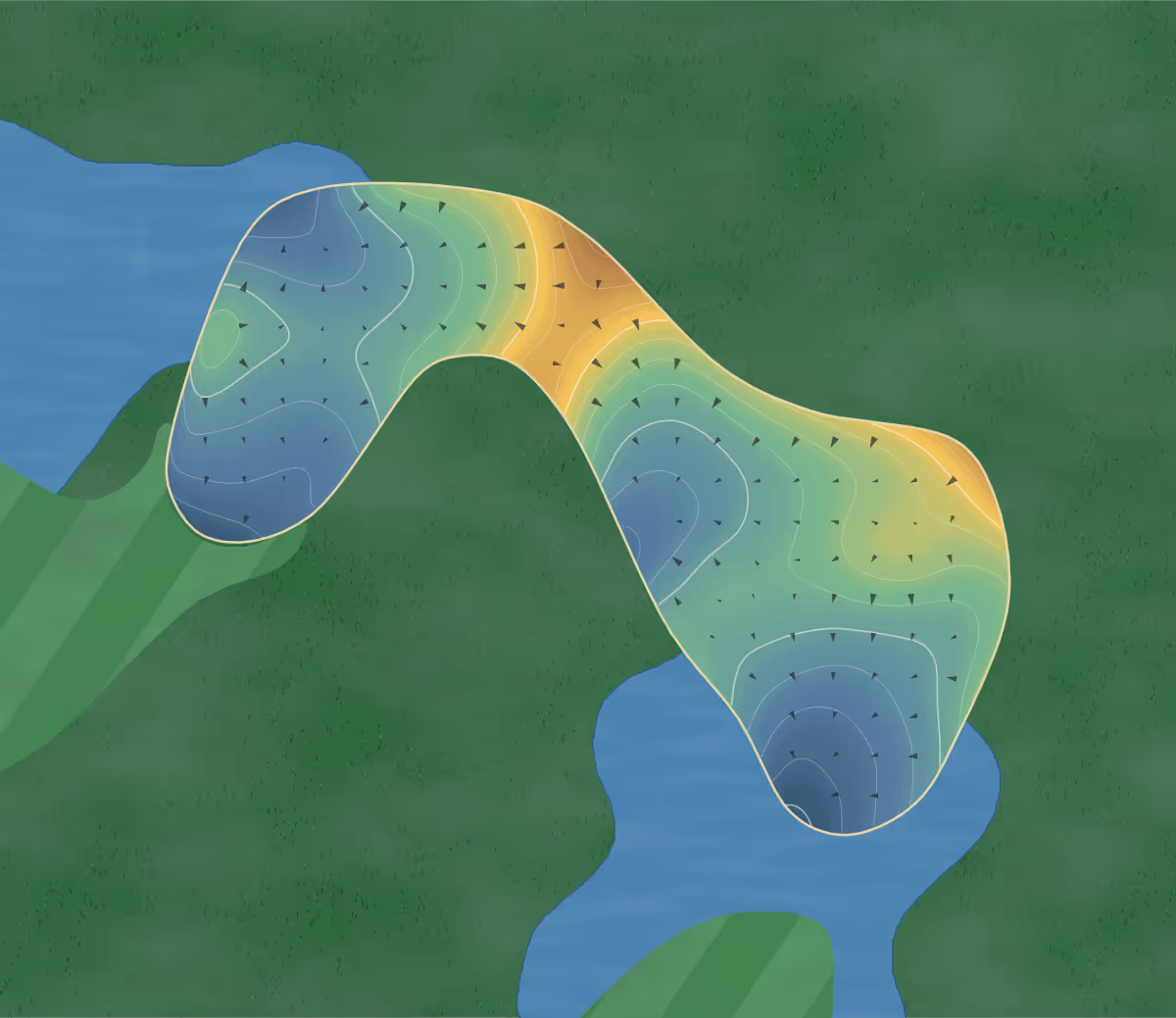 Green contour map of The Naples Beach in Naples, Florida: 142 elevation contours at a 3-inch interval with fall-line arrows, traced from 1-meter lidar