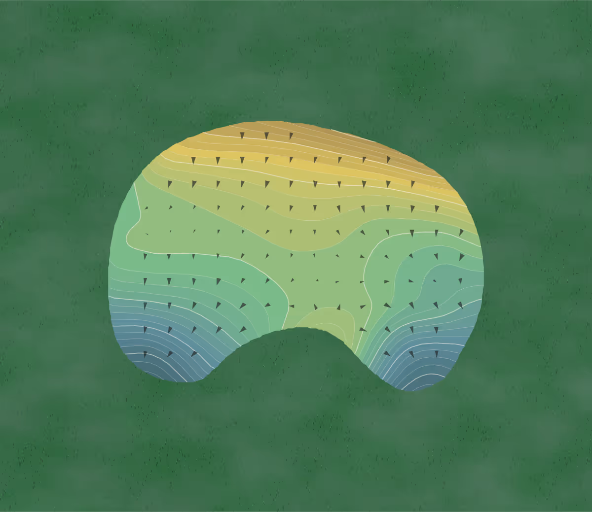 Green contour map of The Preserve in Carmel, California — 377 elevation contours at a 3-inch interval with fall-line arrows, traced from 1-meter lidar