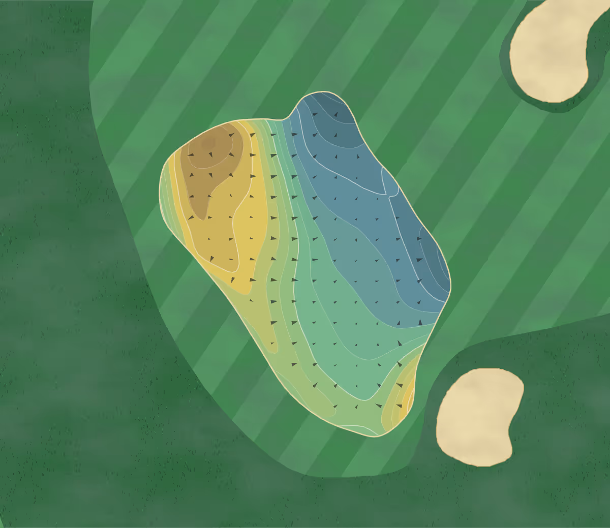 Green contour map of Tribute Gl in The Colony, Texas — 256 elevation contours at a 3-inch interval with fall-line arrows, traced from 1-meter lidar