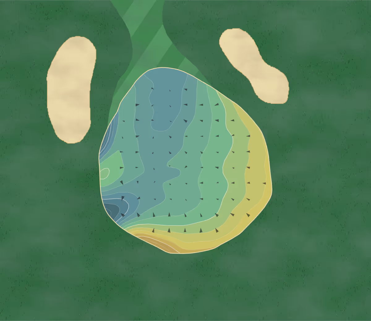 Green contour map of Tijeras Arroyo in Kirtland AFB, New Mexico — 199 elevation contours at a 3-inch interval with fall-line arrows, traced from 1-meter lidar