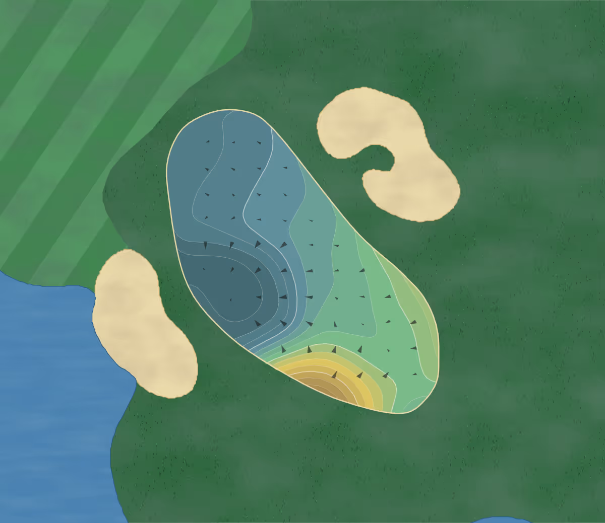 Green contour map of Tijeras Creek in Rancho Santa Margarita, California — 199 elevation contours at a 3-inch interval with fall-line arrows, traced from 1-meter lidar