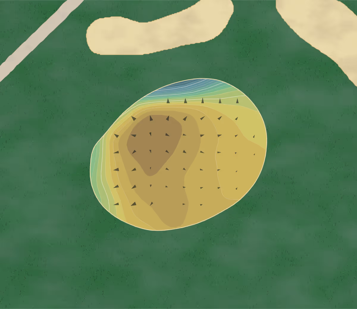Green contour map of Timber Point in Great River, New York — 244 elevation contours at a 3-inch interval with fall-line arrows, traced from 1-meter lidar