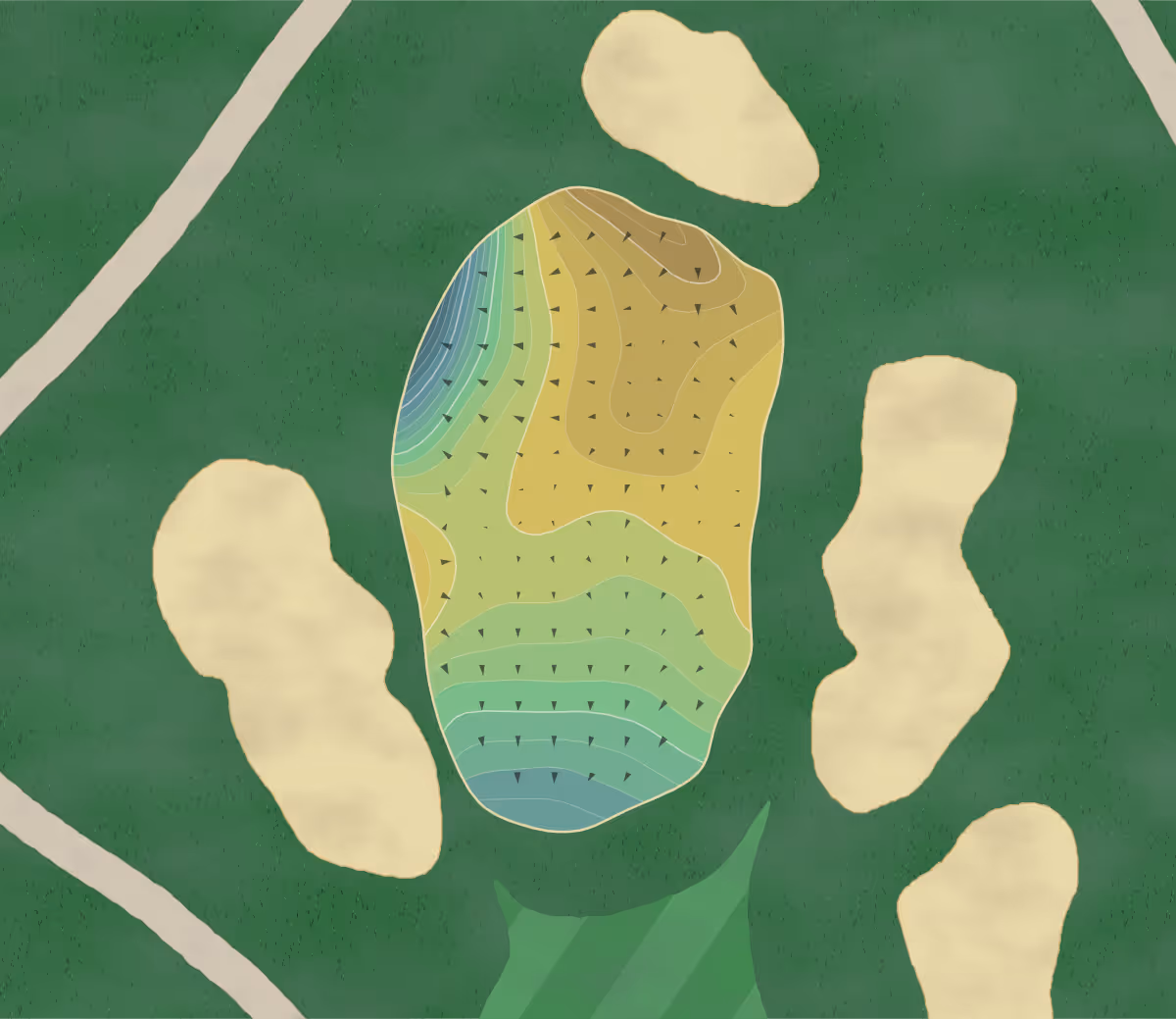 Green contour map of Timber Ridge in Minocqua, Wisconsin — 226 elevation contours at a 3-inch interval with fall-line arrows, traced from 1-meter lidar