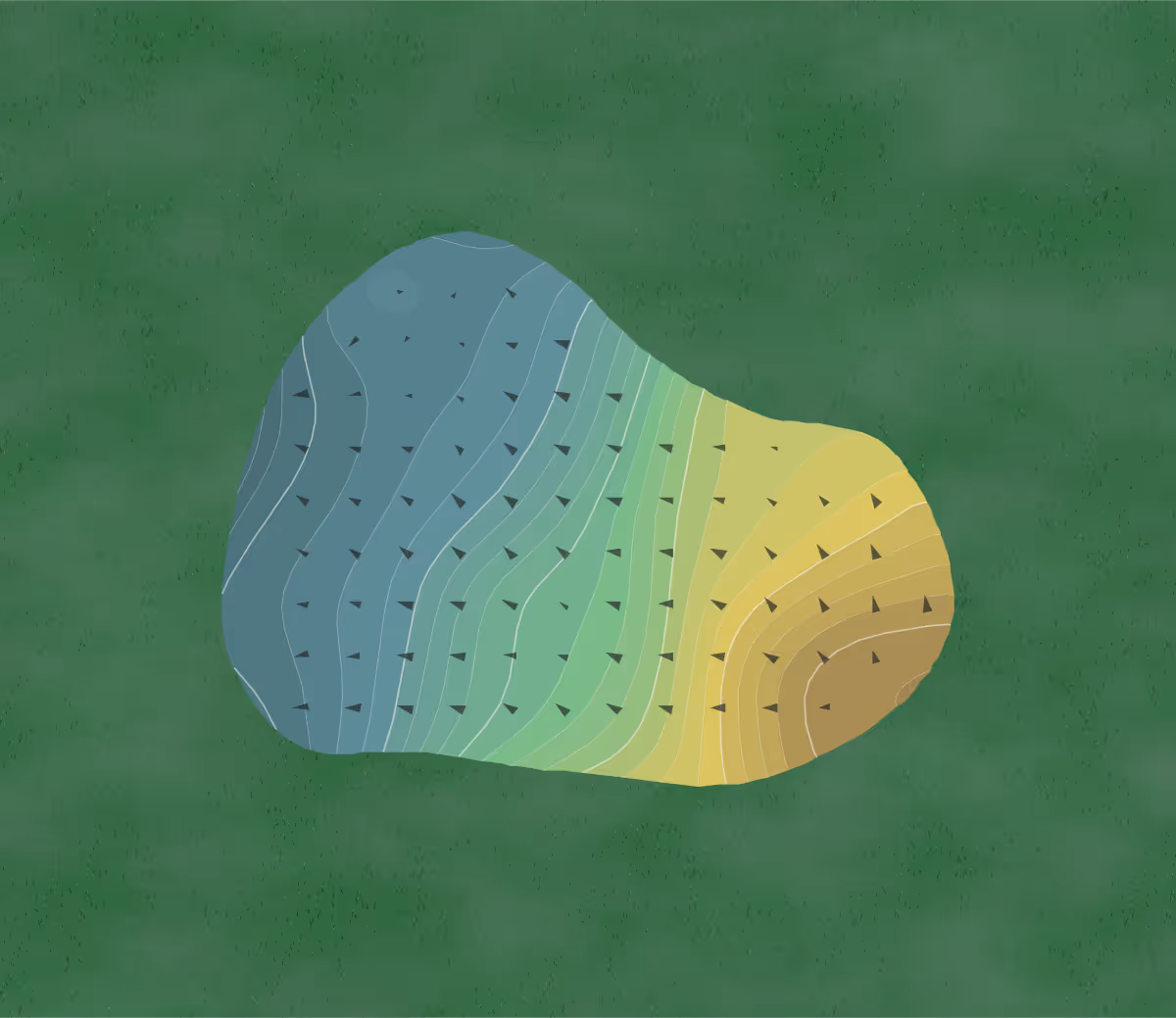 Green contour map of Timberlinks in Denton, Texas — 137 elevation contours at a 3-inch interval with fall-line arrows, traced from 1-meter lidar