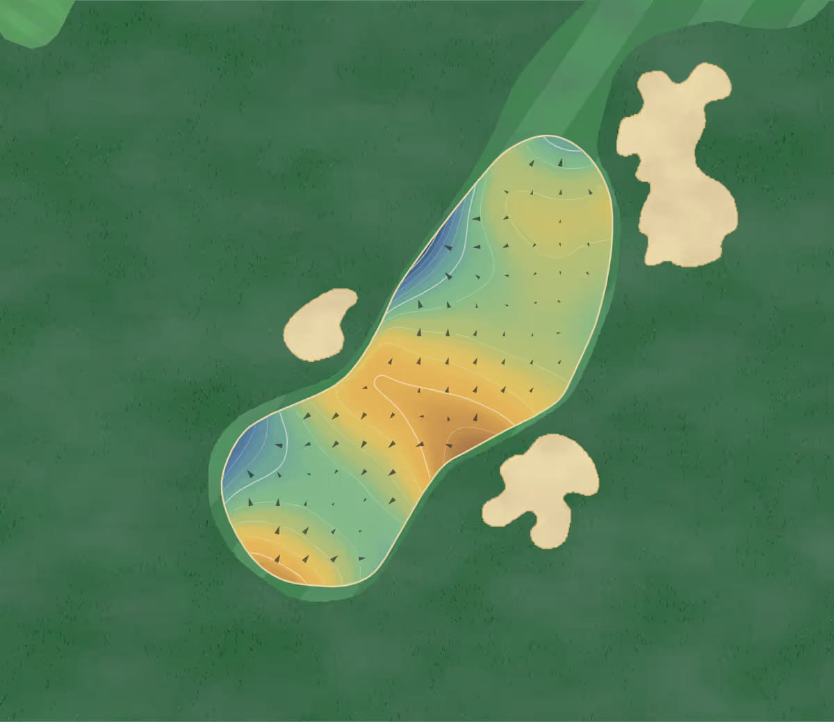 Green contour map of Toad’s National in Willard, Utah — 103 elevation contours at a 3-inch interval with fall-line arrows, traced from 1-meter lidar