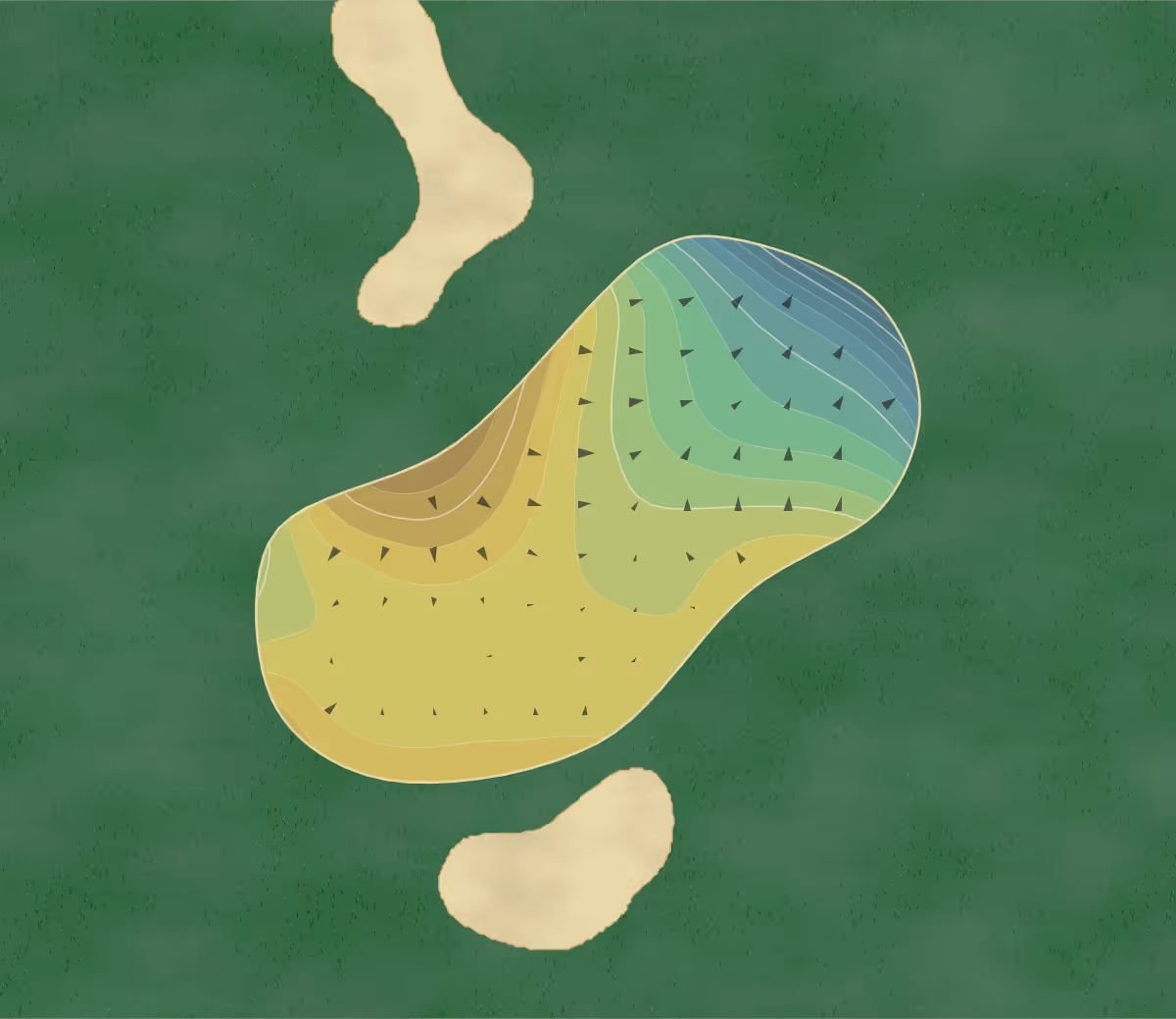 Green contour map of Toledo in Toledo, Ohio — 63 elevation contours at a 3-inch interval with fall-line arrows, traced from 1-meter lidar