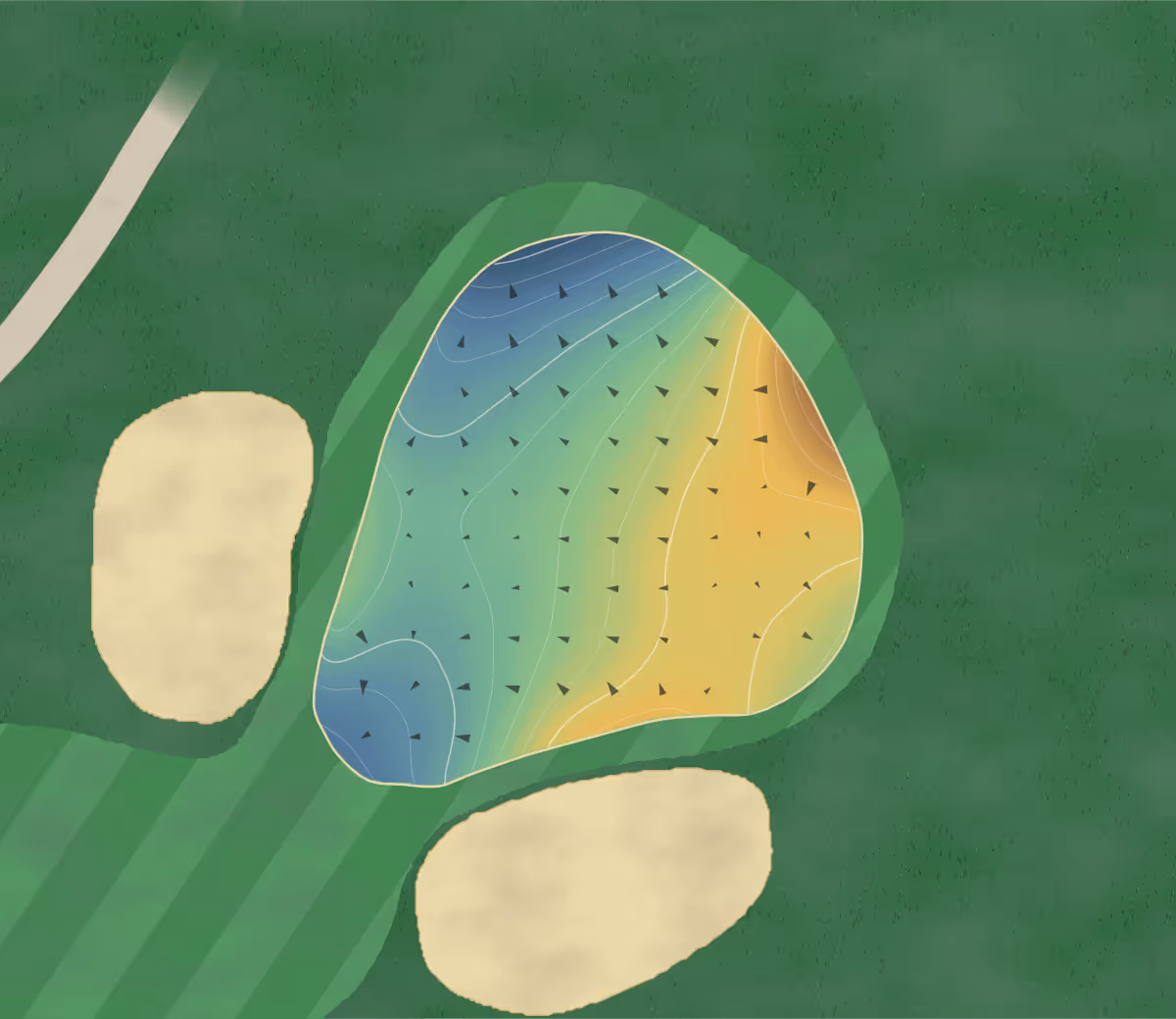 Green contour map of Topstone in South Windsor, Connecticut — 180 elevation contours at a 3-inch interval with fall-line arrows, traced from 1-meter lidar