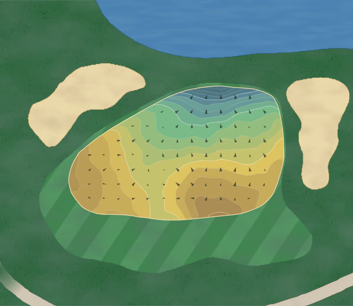 Green contour map of Tpc River in Cromwell, Connecticut — 237 elevation contours at a 3-inch interval with fall-line arrows, traced from 1-meter lidar