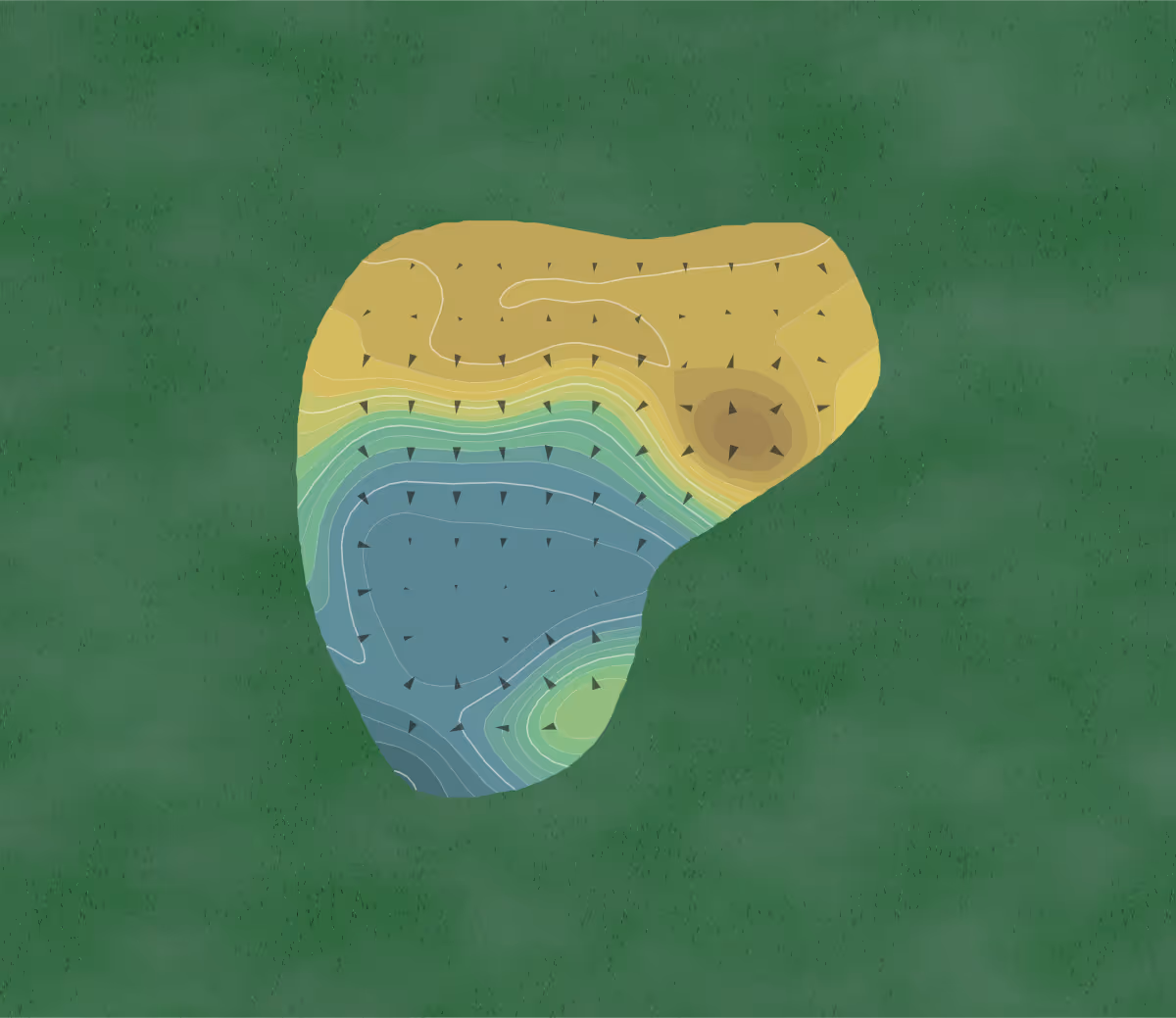 Green contour map of TPC Wisconsin in Madison, Wisconsin — 241 elevation contours at a 3-inch interval with fall-line arrows, traced from 1-meter lidar