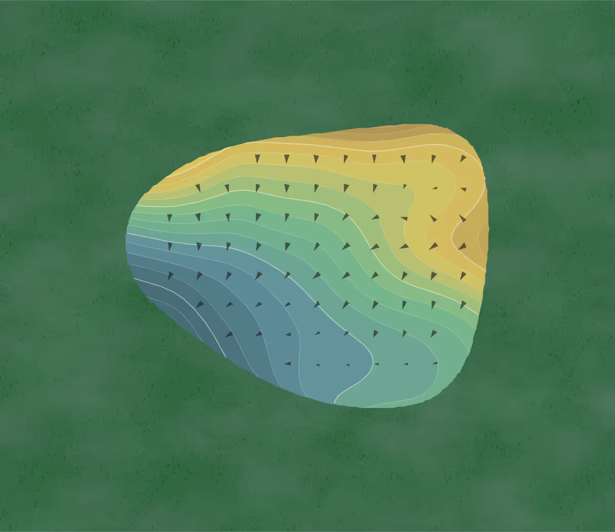 Green contour map of Trillium Links in Cashiers, North Carolina — 86 elevation contours at a 3-inch interval with fall-line arrows, traced from 1-meter lidar