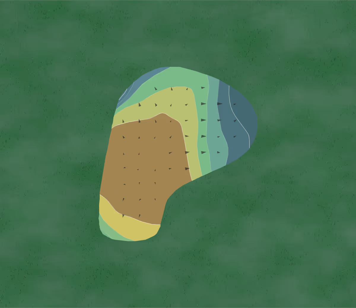 Green contour map of Tucson in Tucson, Arizona — 141 elevation contours at a 3-inch interval with fall-line arrows, traced from 1-meter lidar
