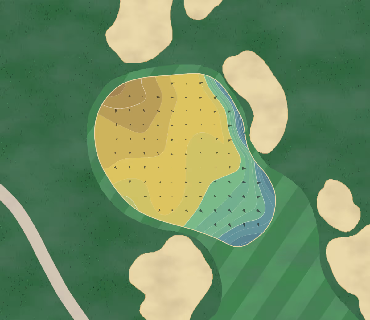 Green contour map of Tumble Creek in Roslyn, Washington — 200 elevation contours at a 3-inch interval with fall-line arrows, traced from 1-meter lidar