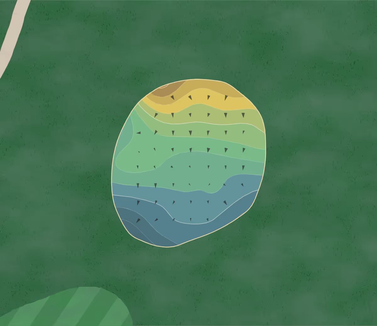 Green contour map of Turnberry GC in Pickerington, Ohio — 147 elevation contours at a 3-inch interval with fall-line arrows, traced from 1-meter lidar