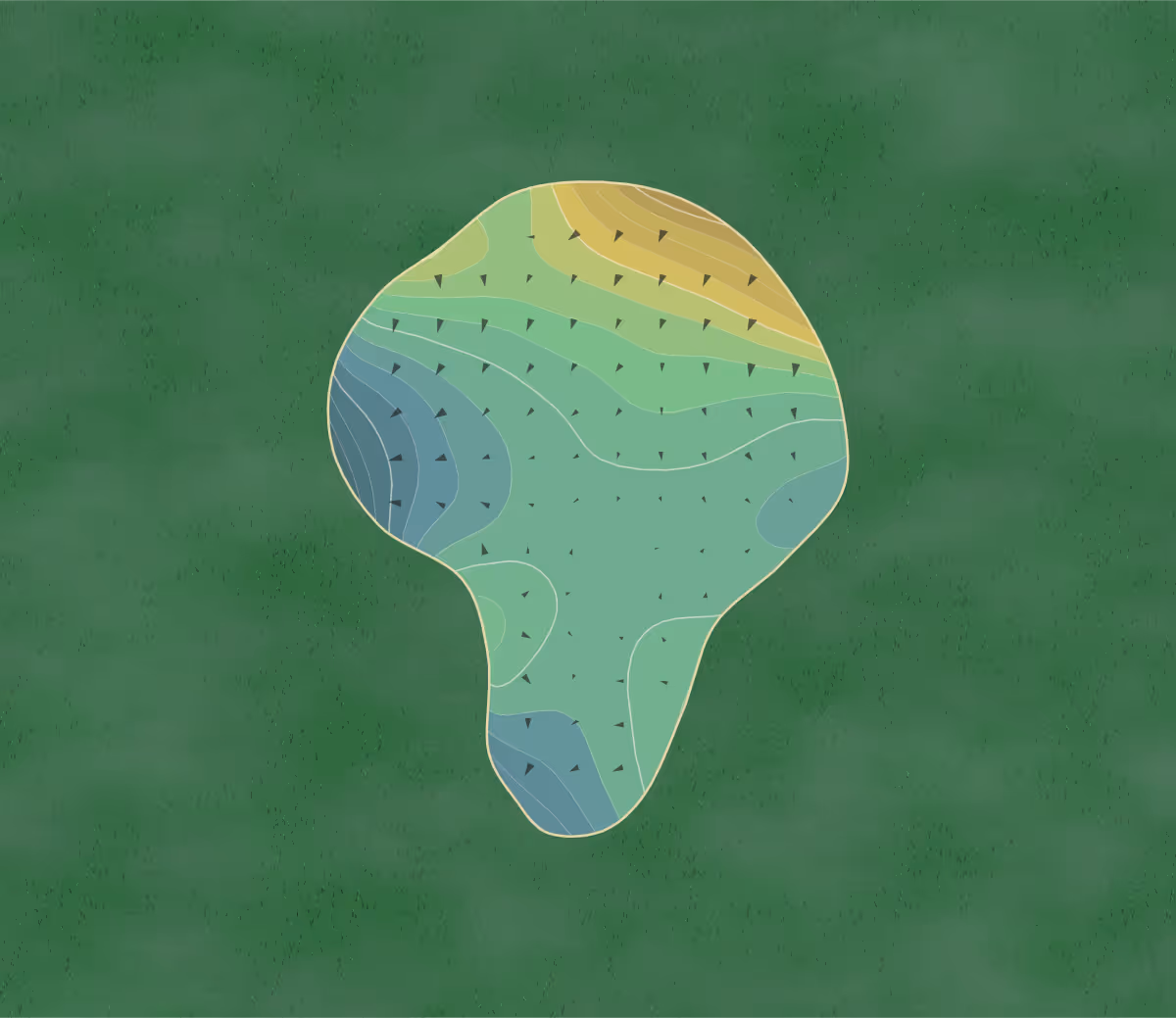 Green contour map of Turtle Creek in Tequesta, Florida — 206 elevation contours at a 3-inch interval with fall-line arrows, traced from 1-meter lidar