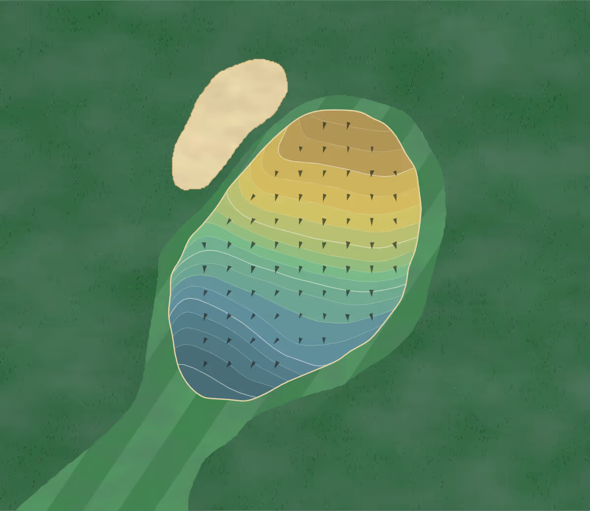 Green contour map of Turtle Creek in Greenville, Ohio — 187 elevation contours at a 3-inch interval with fall-line arrows, traced from 1-meter lidar