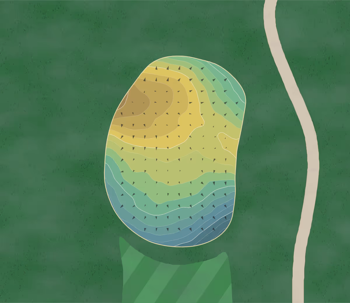 Green contour map of Twin Hills in Coventry, Connecticut — 240 elevation contours at a 3-inch interval with fall-line arrows, traced from 1-meter lidar