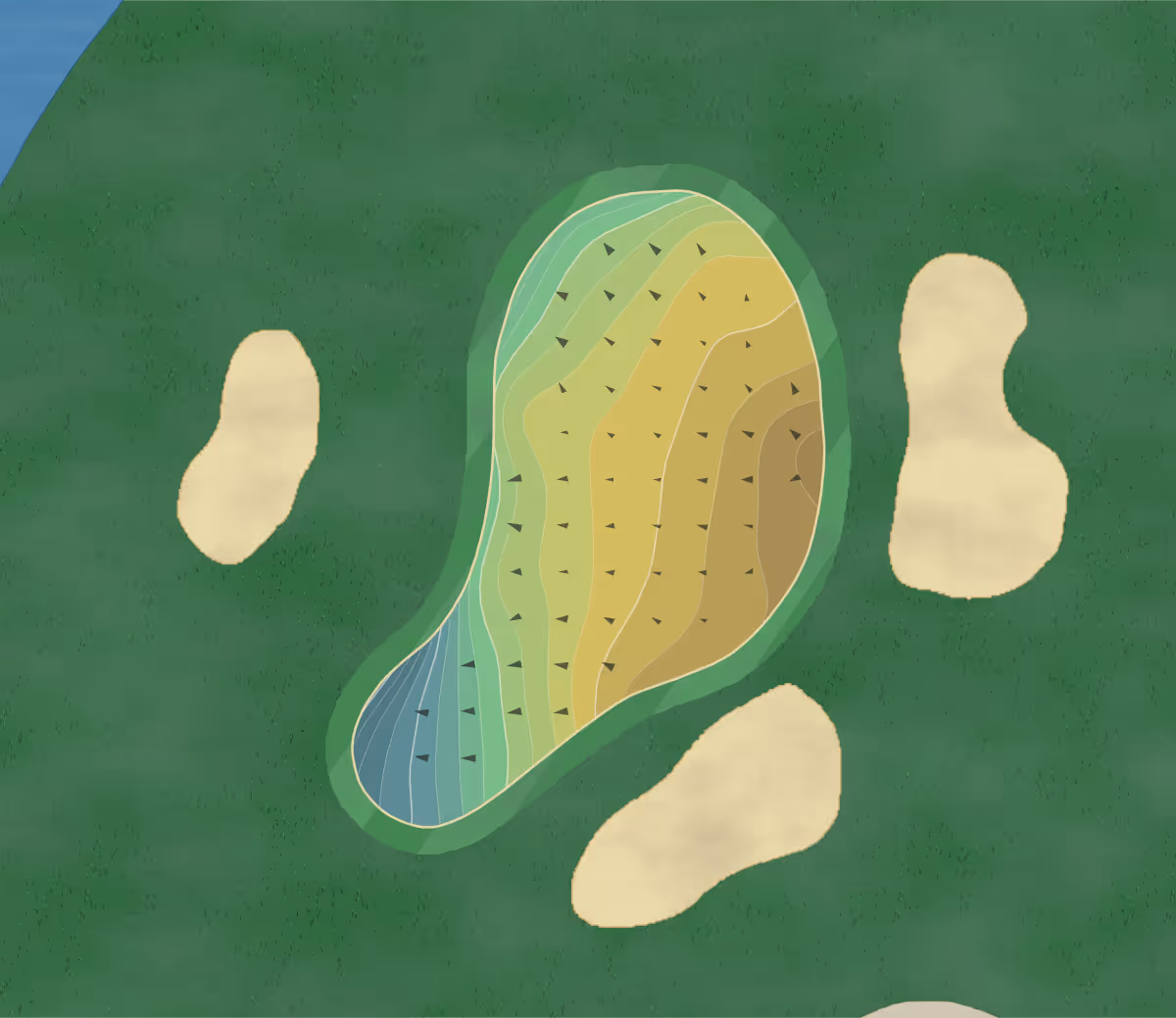 Green contour map of Twin Rivers in Oviedo, Florida — 175 elevation contours at a 3-inch interval with fall-line arrows, traced from 1-meter lidar