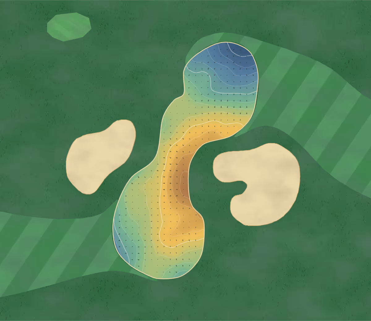 Green contour map of Twin Willows in Edmonton, Canada: 123 elevation contours at a 8-centimeter interval with fall-line arrows, traced from 1-meter lidar