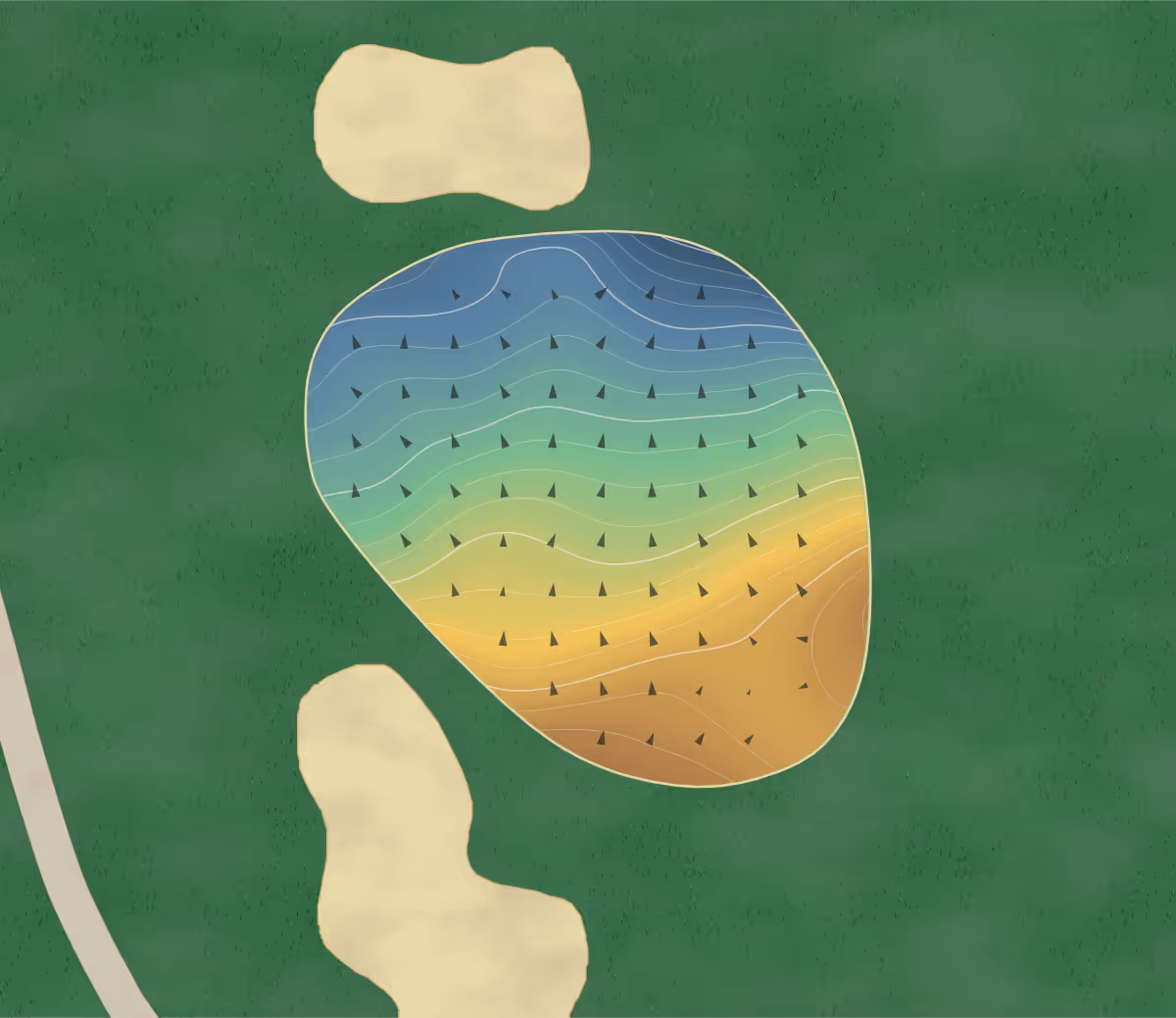 Green contour map of Tyoga in Wellsboro, Pennsylvania: 208 elevation contours at a 3-inch interval with fall-line arrows, traced from 1-meter lidar