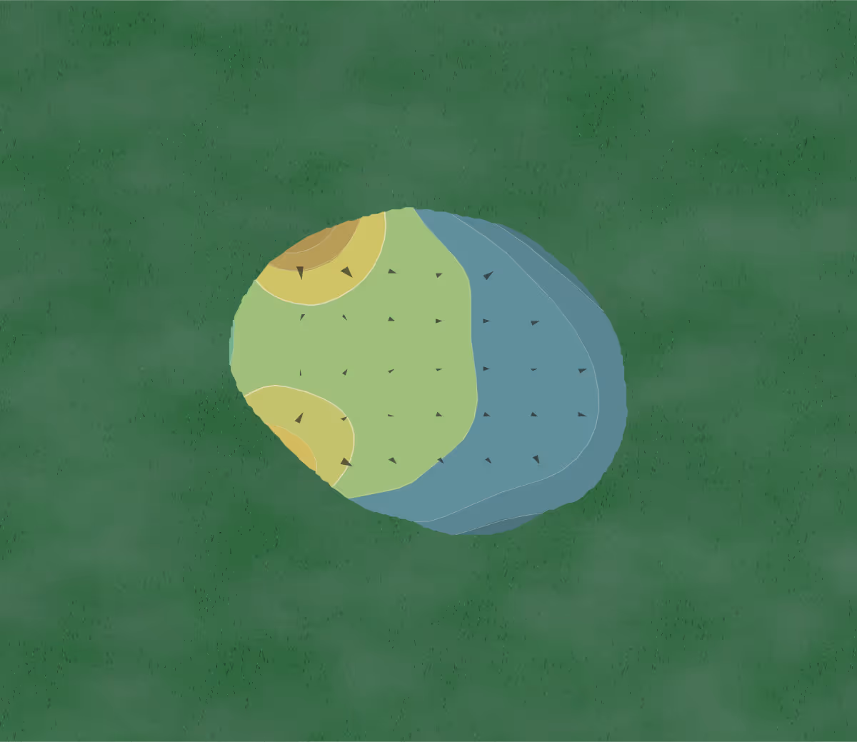 Green contour map of Ukiah Valley in Ukiah, California — 57 elevation contours at a 3-inch interval with fall-line arrows, traced from 1-meter lidar