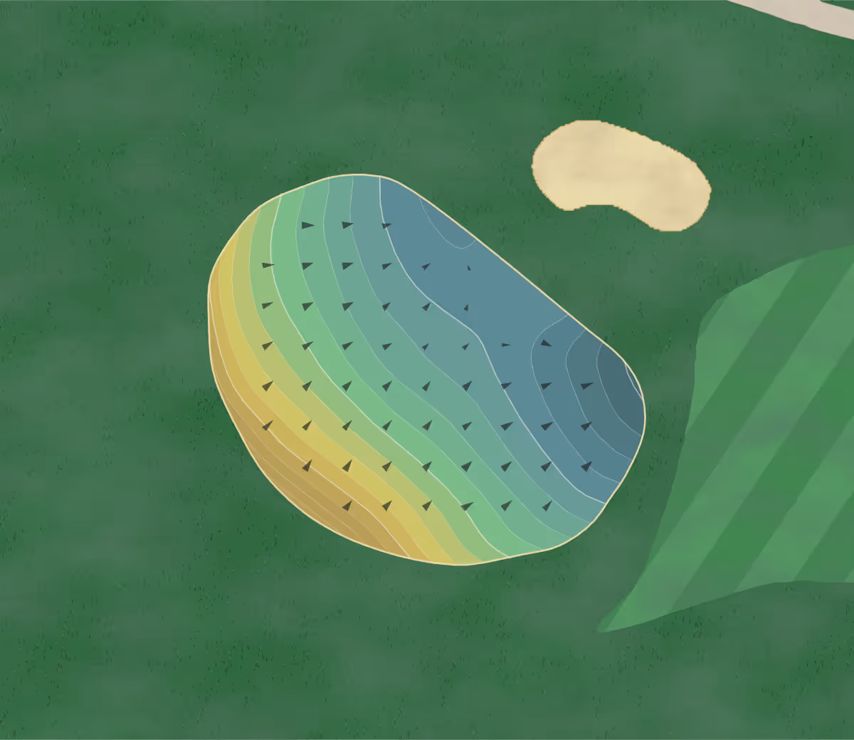 Green contour map of Union County in Anna, Illinois — 199 elevation contours at a 3-inch interval with fall-line arrows, traced from 1-meter lidar