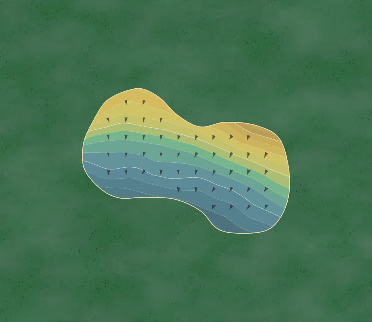 Green contour map of Union Lake in Commerce Township, Michigan — 71 elevation contours at a 3-inch interval with fall-line arrows, traced from 1-meter lidar