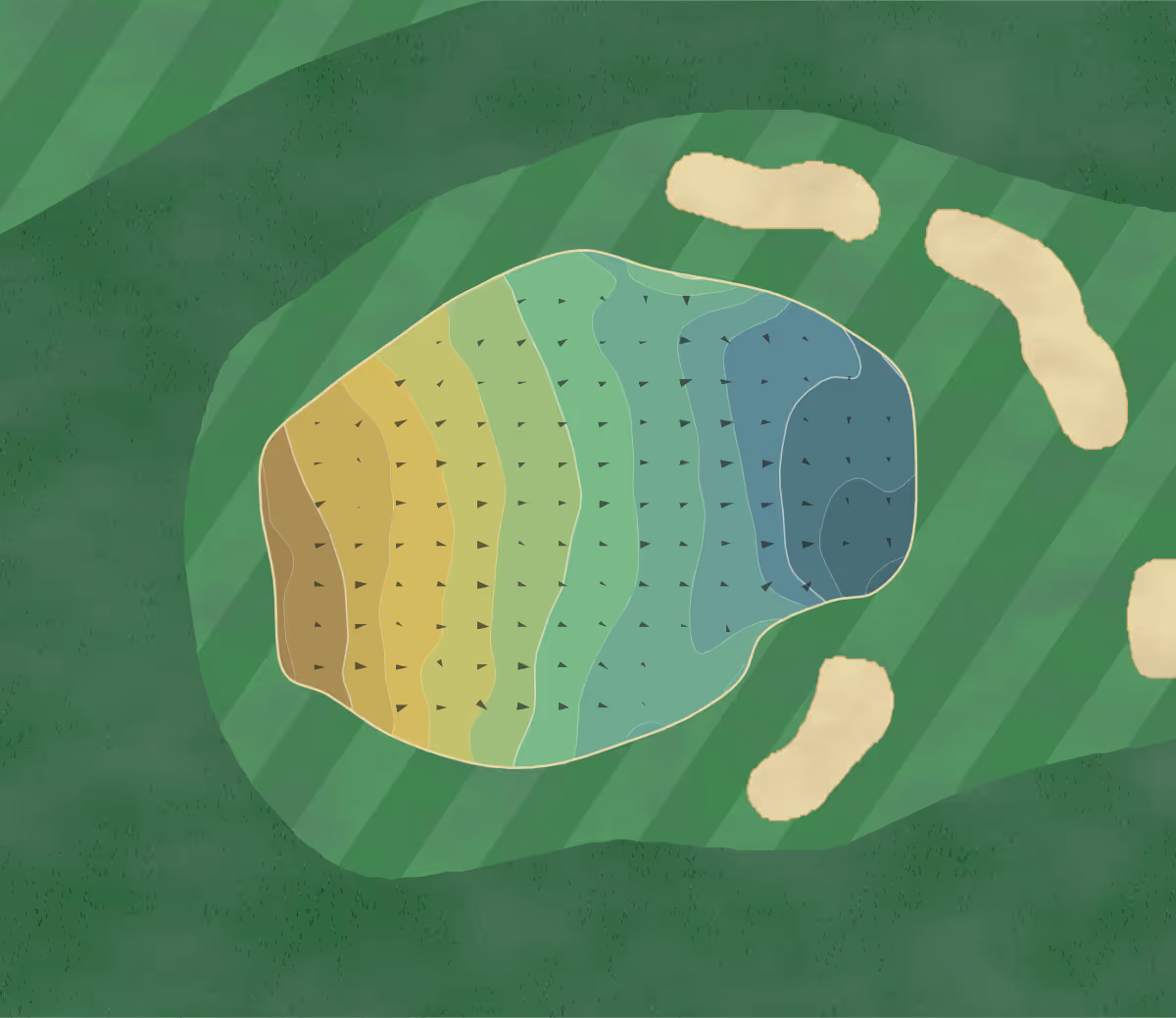 Green contour map of Uphall in Broxburn, Scotland — 157 elevation contours at a 8-centimeter interval with fall-line arrows, traced from 1-meter lidar