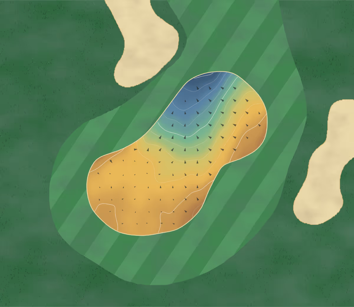 Green contour map of Vale Royal in Northwich, England: 138 elevation contours at a 8-centimeter interval with fall-line arrows, traced from 1-meter lidar