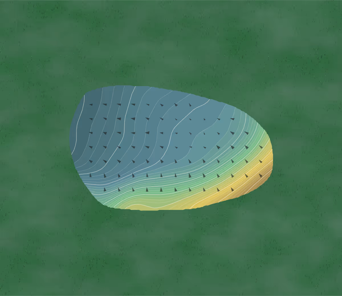 Green contour map of Valley High in Houston, Minnesota — 292 elevation contours at a 3-inch interval with fall-line arrows, traced from 1-meter lidar