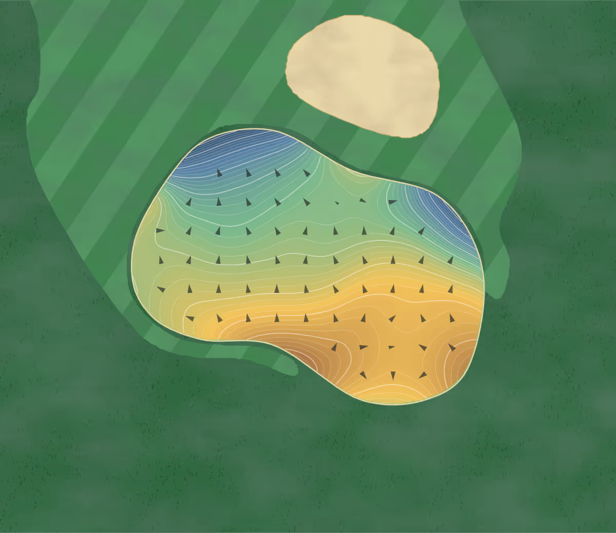 Green contour map of Valley of the Moon in Santa Rosa, California — 664 elevation contours at a 3-inch interval with fall-line arrows, traced from 1-meter lidar