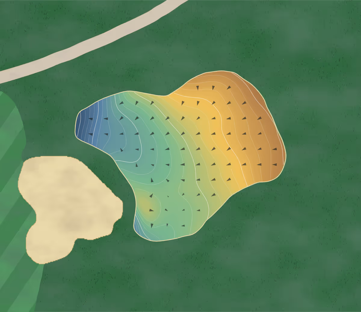 Green contour map of Valley View in Layton, Utah — 262 elevation contours at a 3-inch interval with fall-line arrows, traced from 1-meter lidar
