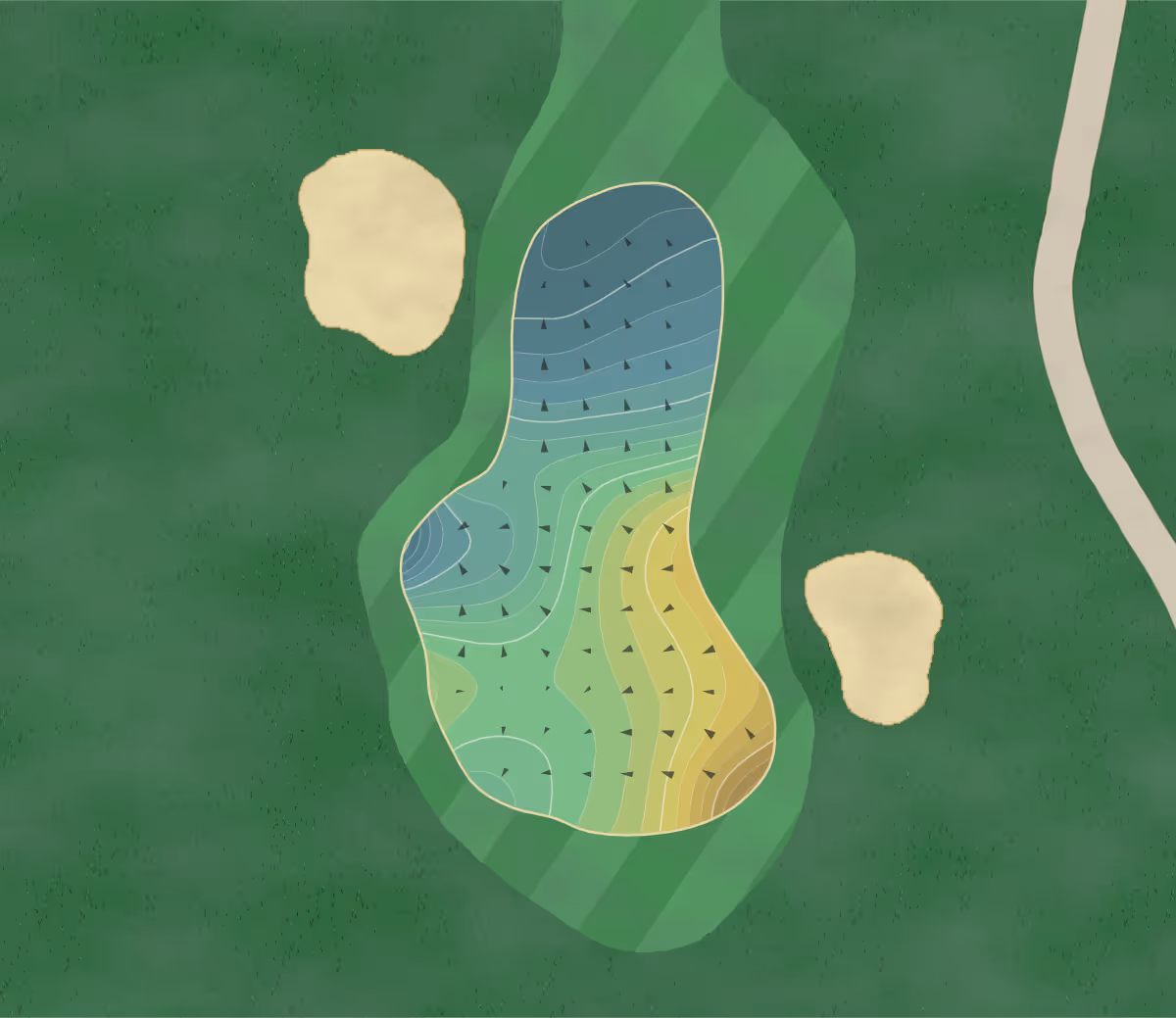 Green contour map of Verdict Ridge in Denver, North Carolina — 261 elevation contours at a 3-inch interval with fall-line arrows, traced from 1-meter lidar