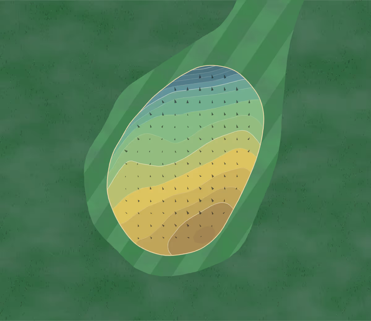 Green contour map of Vermillion Fairways in Minnesota, United States — 92 elevation contours at a 3-inch interval with fall-line arrows, traced from 1-meter lidar