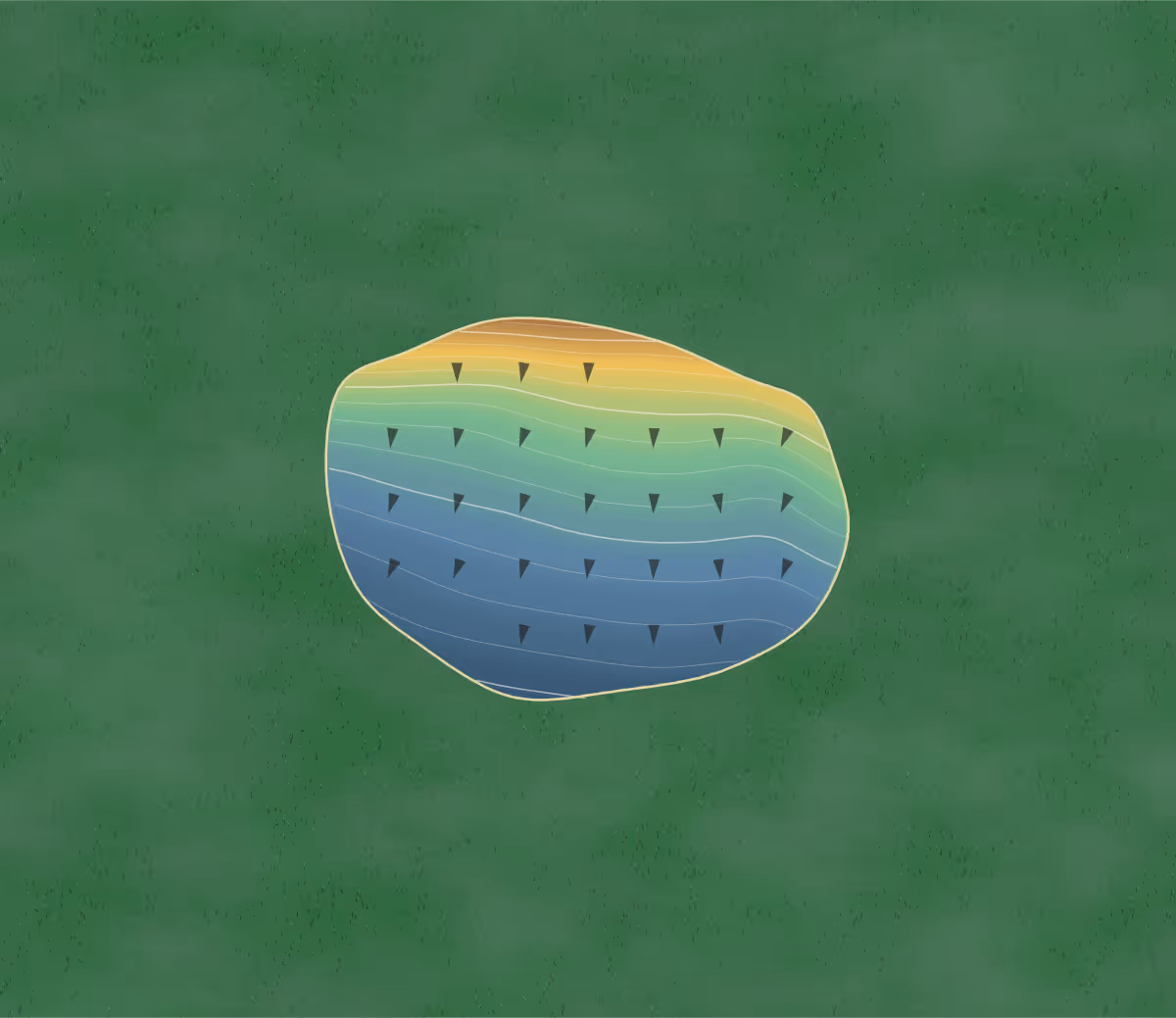 Green contour map of Verner in Verner, Canada — 81 elevation contours at a 8-centimeter interval with fall-line arrows, traced from 1-meter lidar