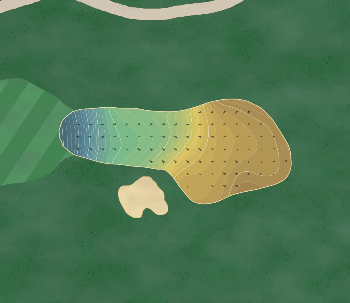 Green contour map of Victory Ranch in Kamas, Utah — 306 elevation contours at a 3-inch interval with fall-line arrows, traced from 1-meter lidar