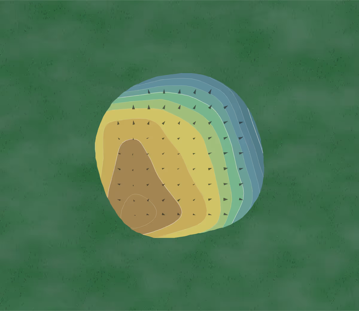Green contour map of Vienna Greens in Michigan, United States — 209 elevation contours at a 3-inch interval with fall-line arrows, traced from 1-meter lidar