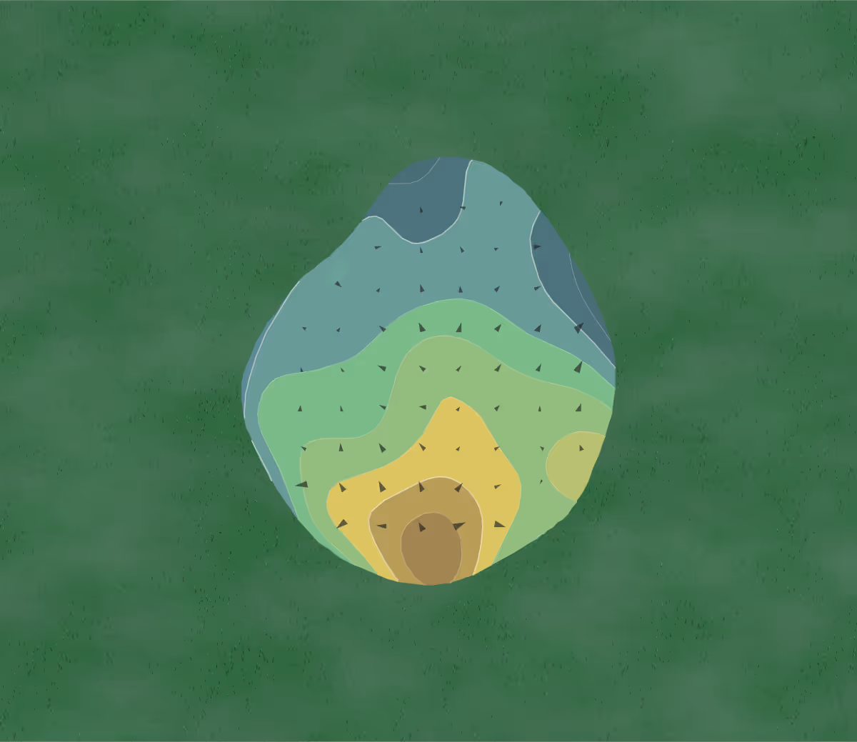 Green contour map of Village Golf Course in Royal Palm Beach, Florida — 94 elevation contours at a 3-inch interval with fall-line arrows, traced from 1-meter lidar