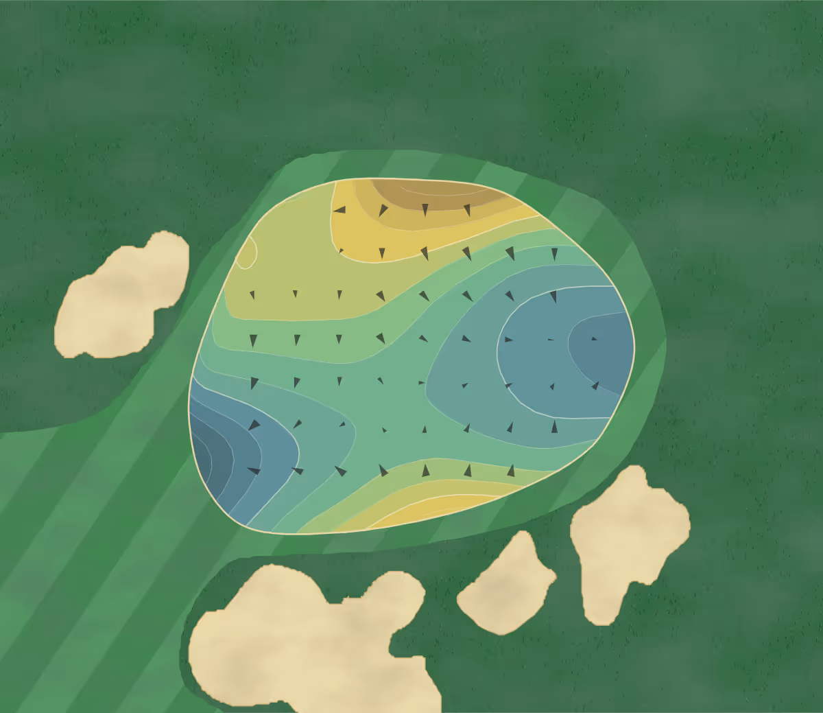 Green contour map of Virginia in Long Beach, California — 200 elevation contours at a 3-inch interval with fall-line arrows, traced from 1-meter lidar
