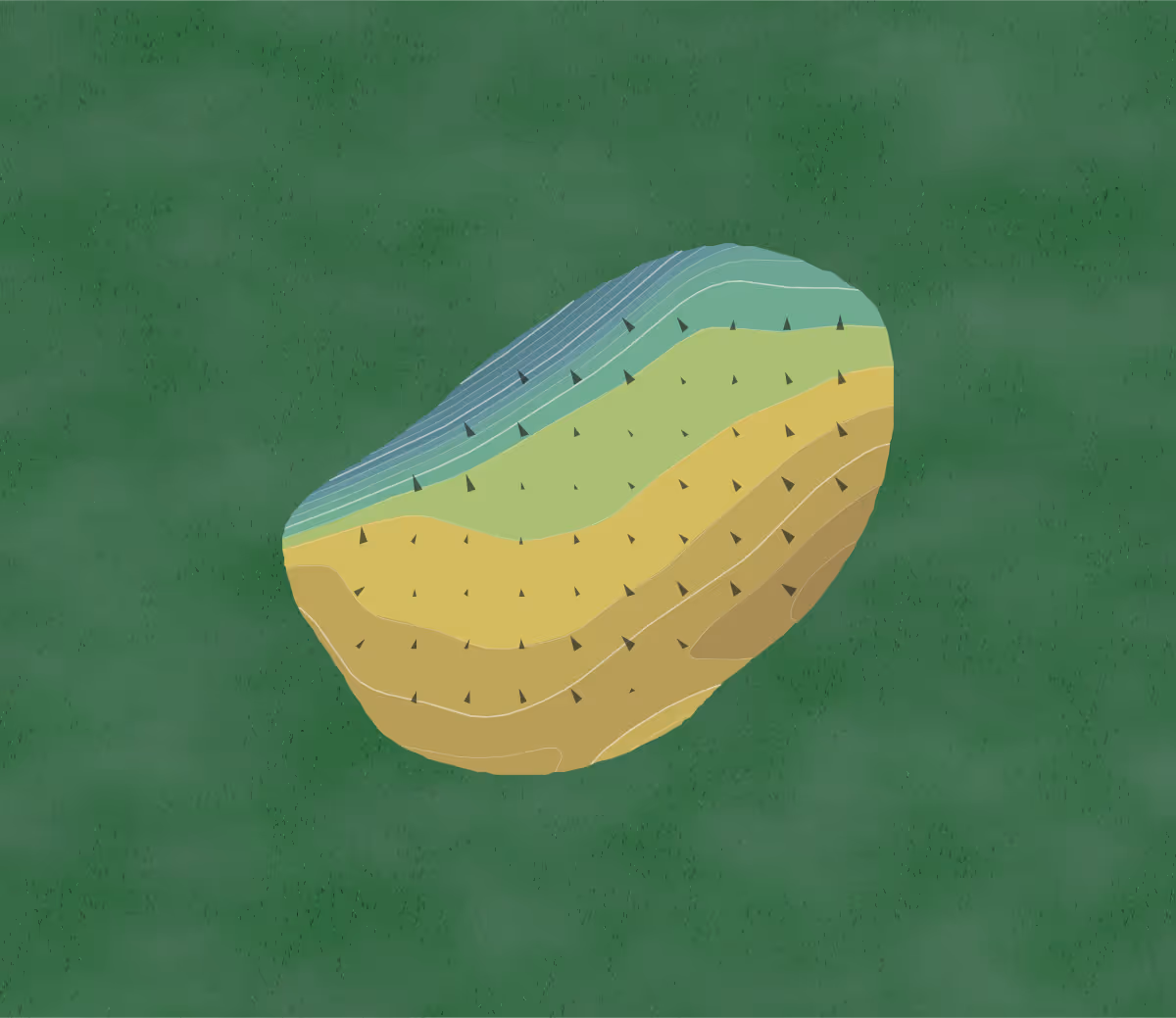 Green contour map of Walkhill in Franklin, New Jersey — 15 elevation contours at a 3-inch interval with fall-line arrows, traced from 1-meter lidar