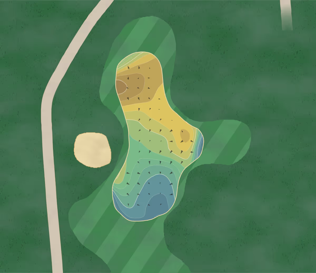 Green contour map of Walnut Creek in South Lyon, Michigan — 235 elevation contours at a 3-inch interval with fall-line arrows, traced from 1-meter lidar