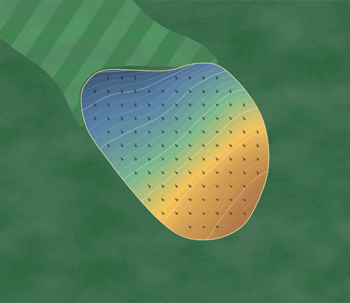 Green contour map of Walnut Creek in Marion, Indiana: 194 elevation contours at a 3-inch interval with fall-line arrows, traced from 1-meter lidar