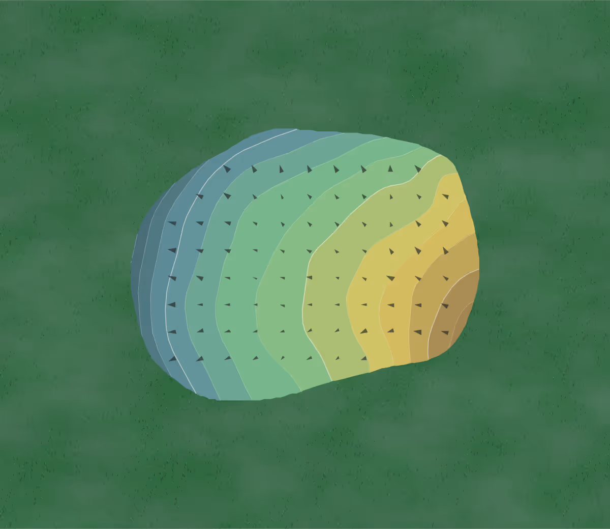 Green contour map of Warnimont Park in Cudahy, Wisconsin — 139 elevation contours at a 3-inch interval with fall-line arrows, traced from 1-meter lidar