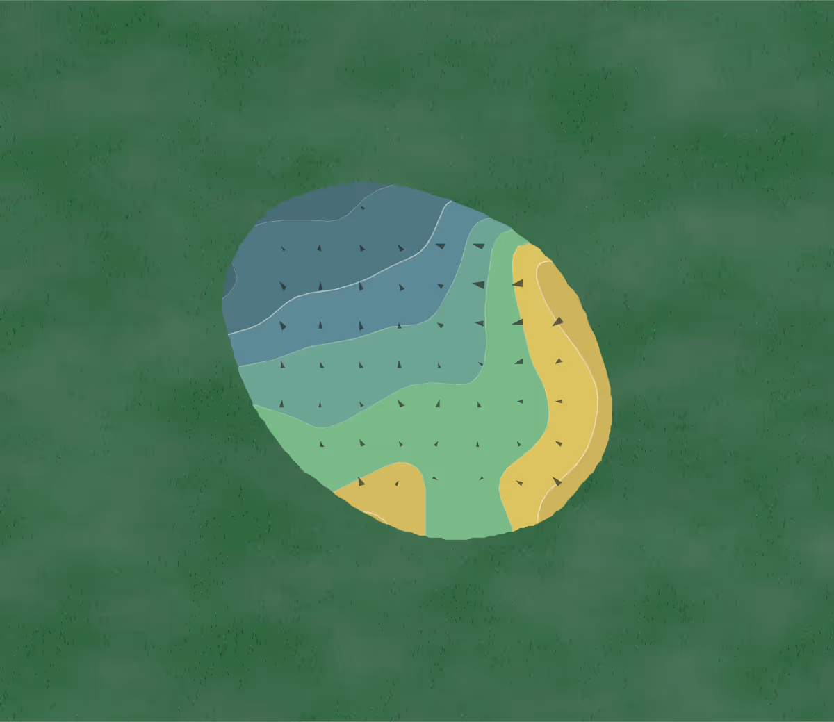 Green contour map of Warren Valley in Dearborn Heights, Michigan — 7 elevation contours at a 3-inch interval with fall-line arrows, traced from 1-meter lidar