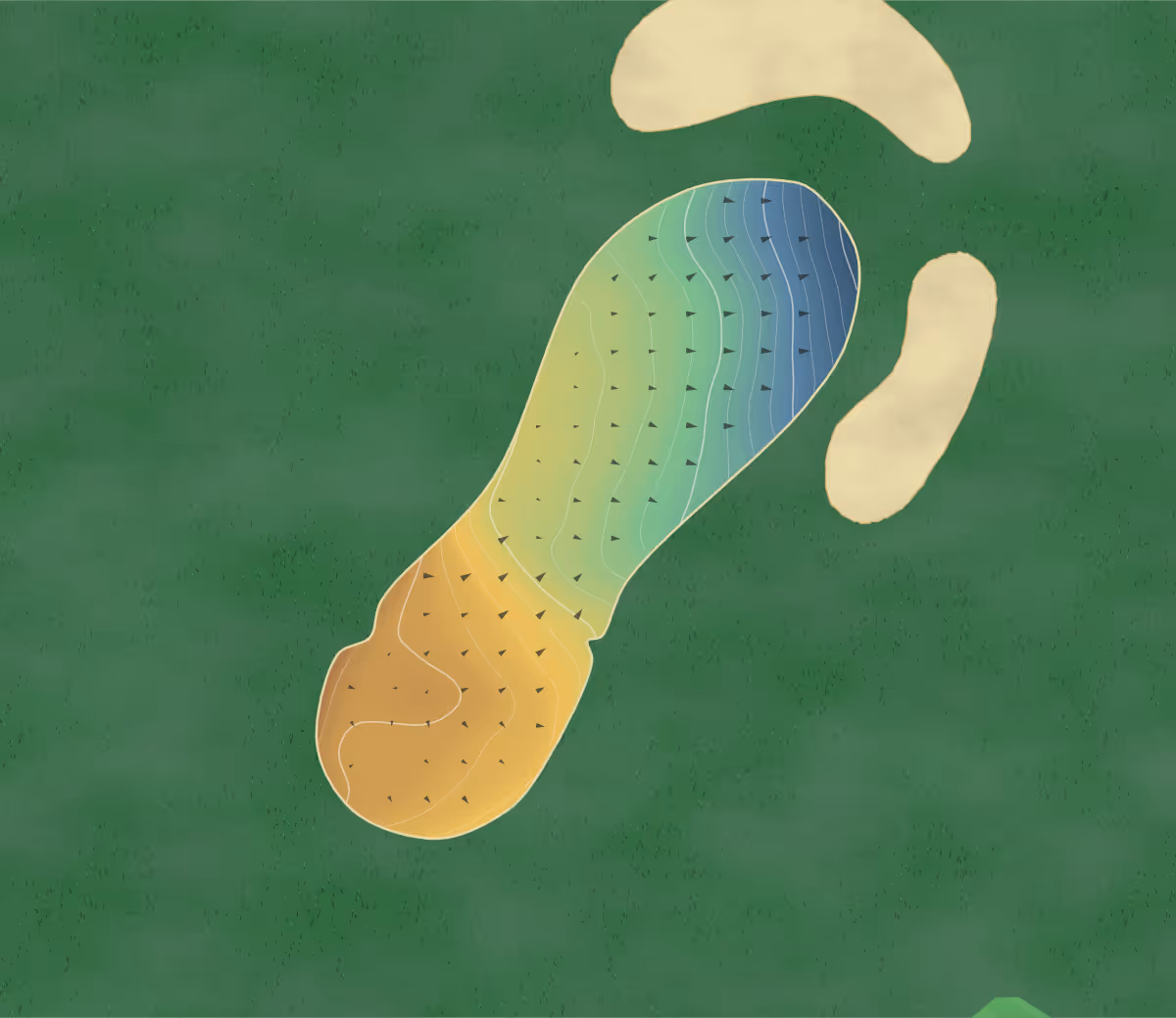 Green contour map of Washington CC in Washington, Pennsylvania: 137 elevation contours at a 3-inch interval with fall-line arrows, traced from 1-meter lidar