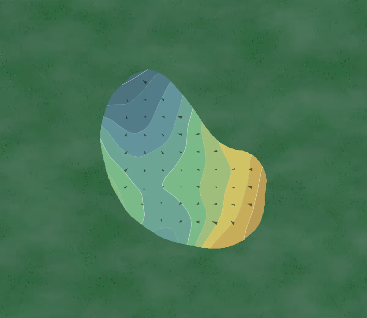 Green contour map of Waterlefe in Bradenton, Florida — 17 elevation contours at a 3-inch interval with fall-line arrows, traced from 1-meter lidar