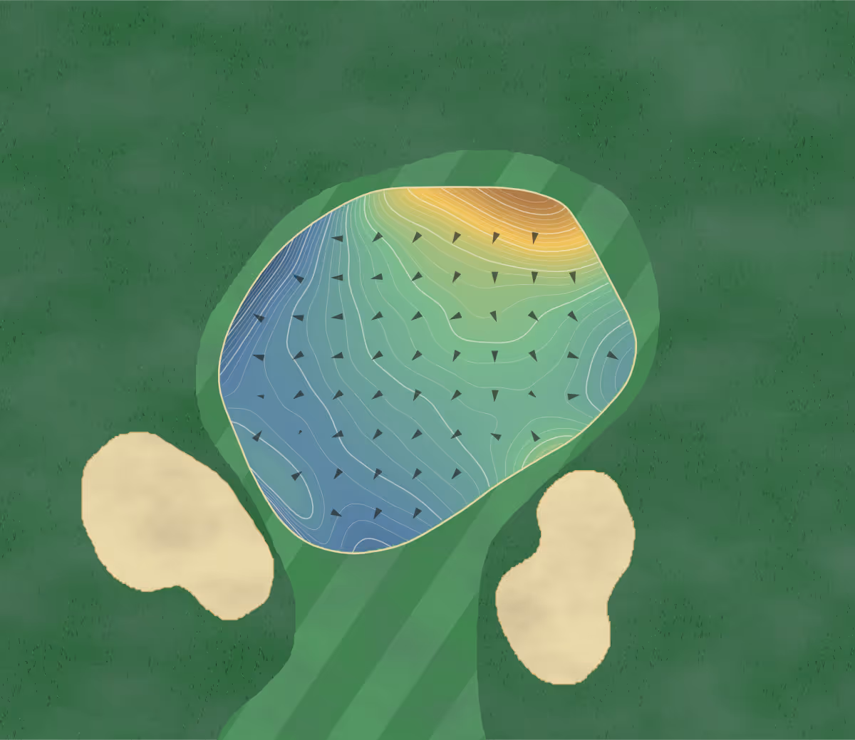 Green contour map of Waters Edge in Fremont, Michigan — 329 elevation contours at a 3-inch interval with fall-line arrows, traced from 1-meter lidar