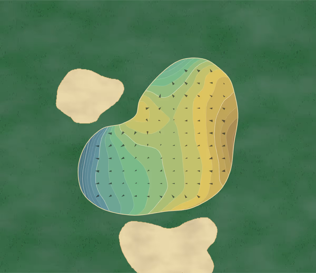 Green contour map of Waynesboro in Waynesboro, Pennsylvania — 214 elevation contours at a 3-inch interval with fall-line arrows, traced from 1-meter lidar