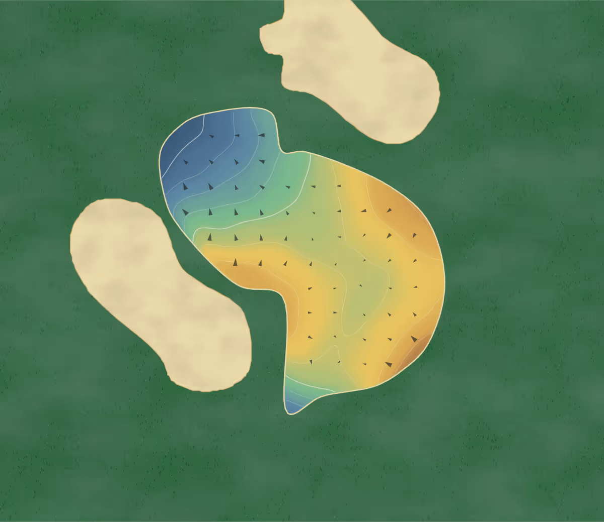 Green contour map of Wedgefield in Georgetown, South Carolina: 158 elevation contours at a 3-inch interval with fall-line arrows, traced from 1-meter lidar