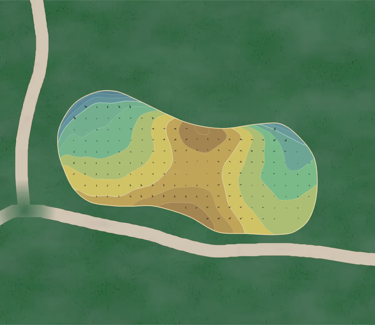 Green contour map of Wedgewood Cove in Albert Lea, Minnesota — 194 elevation contours at a 3-inch interval with fall-line arrows, traced from 1-meter lidar
